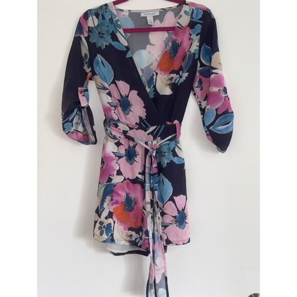 Charlie Jade Floral Romper Boho Chic Beach Club Resort Bohemian Sz S/P - Picture 2 of 13